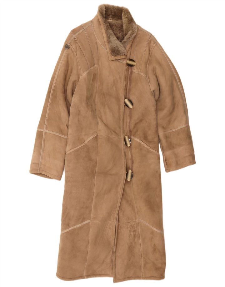 Casaco feminino vintage de shearling EU 42 grande marrom