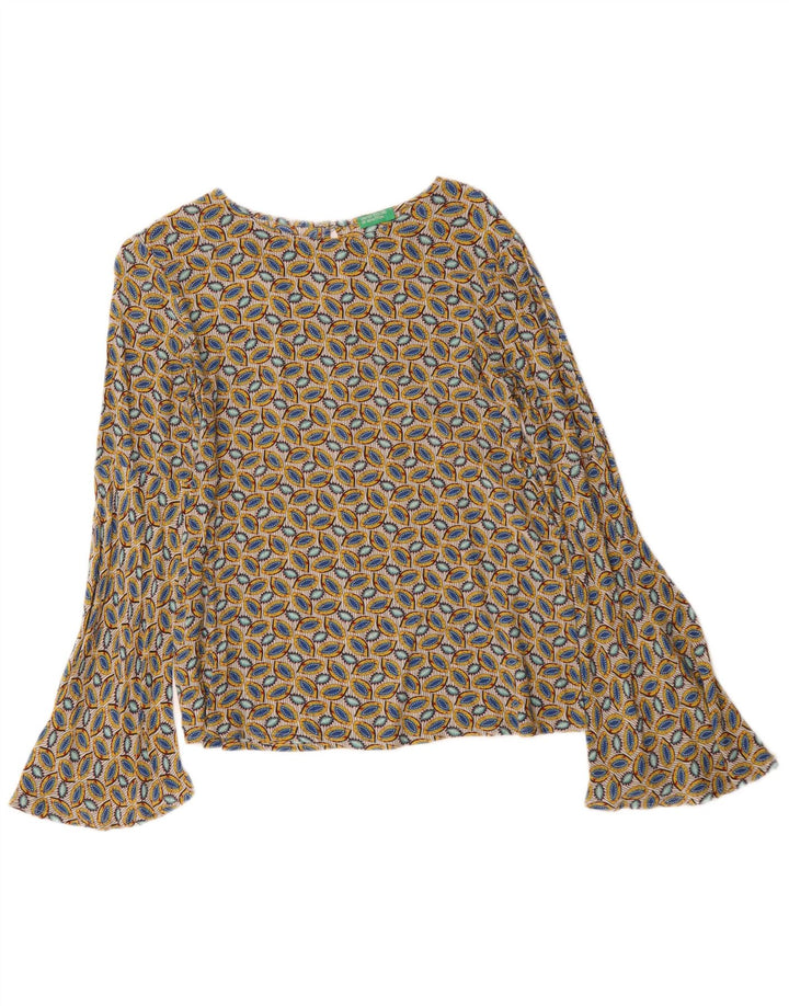 Blusa feminina Benetton com estampa abstrata e ajuste solto. Reino Unido 6 XS multicolorido
