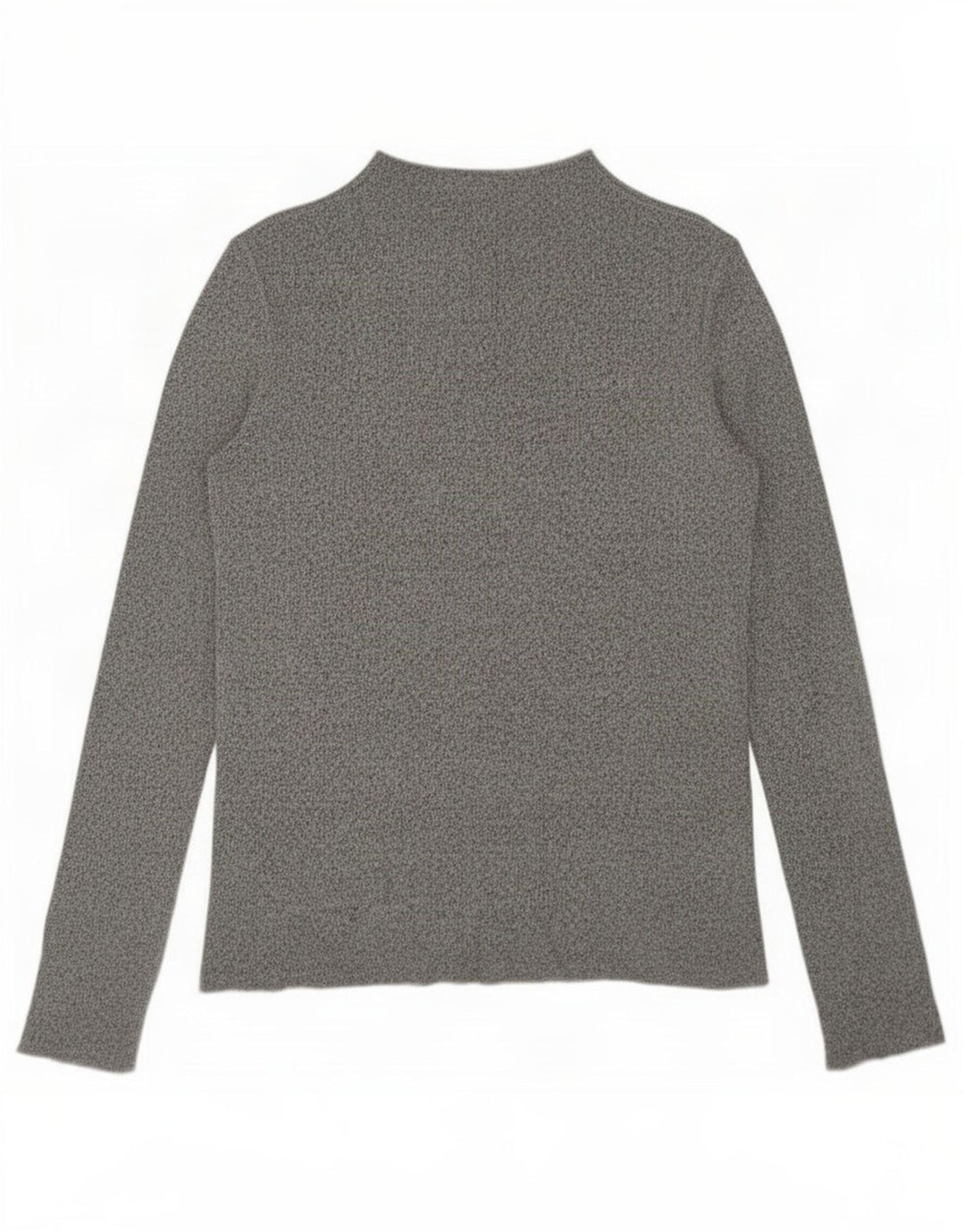 Top feminino Zara manga comprida UK 14 viscose manchada cinza médio