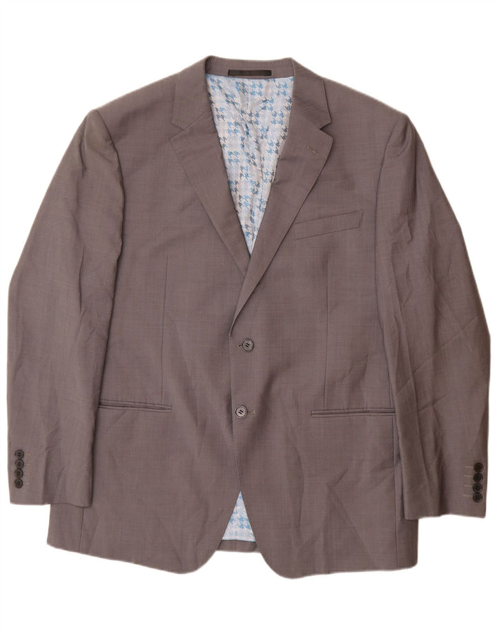 Jaqueta blazer masculina de 2 botões Marks & Spencer Reino Unido 38 lã cinza médio