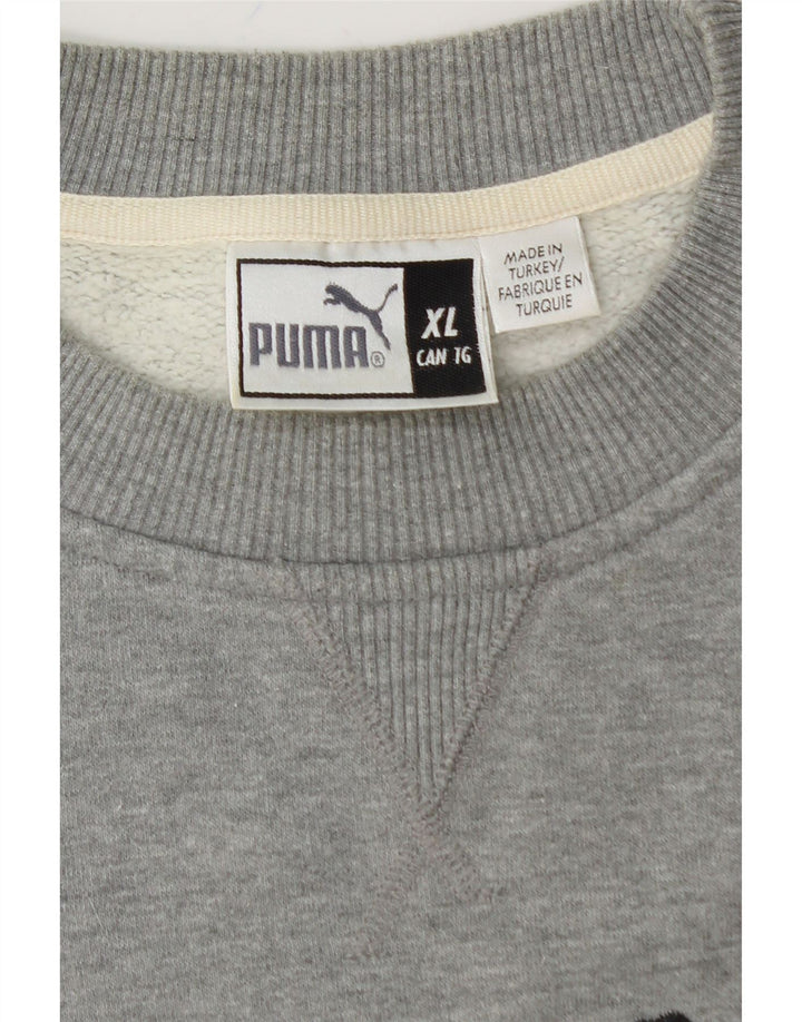 PUMA Mens Graphic Moletom Jumper XL Cinza Algodão