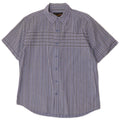 Wrangler Camisa masculina de manga curta grande algodão listrado azul