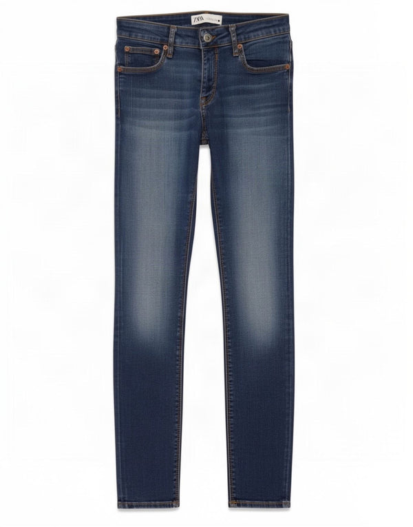 Zara Jeans Skinny Feminino UE 38 Pequeno W28 L27 Azul