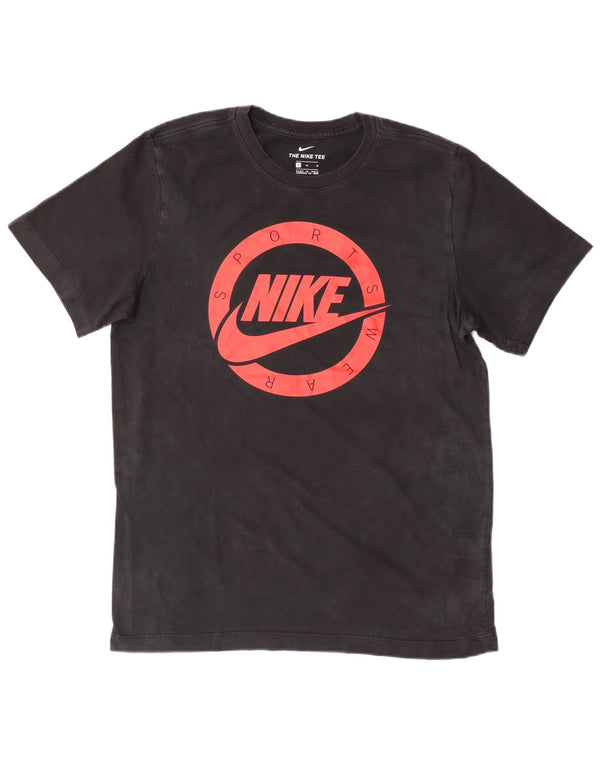 Camiseta gráfica masculina NIKE Top médio de algodão preto