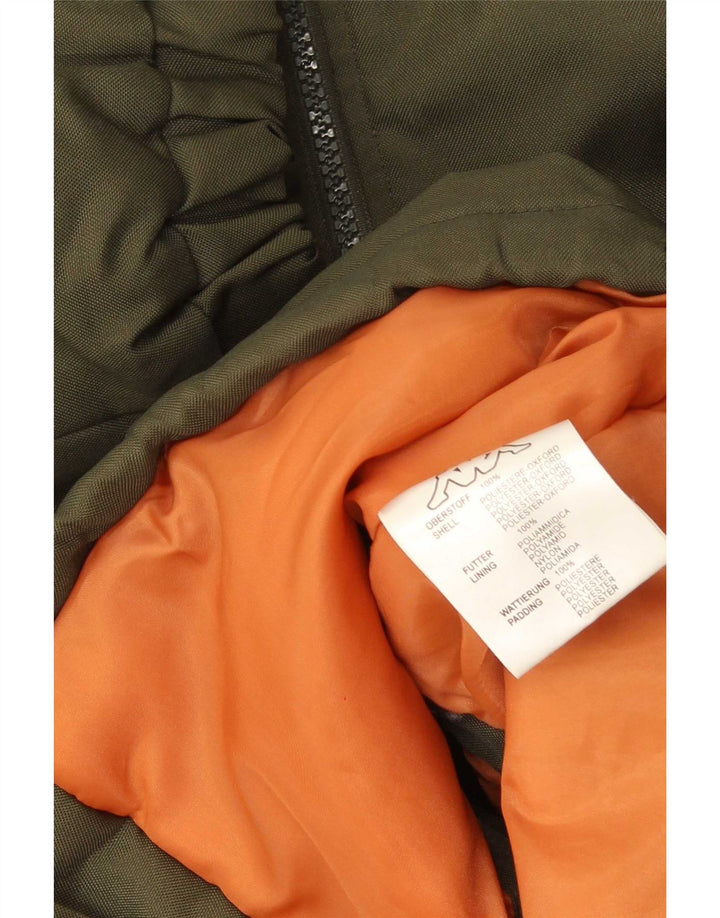 Jaqueta acolchoada masculina Kappa UK 38 poliéster colorblock cáqui médio