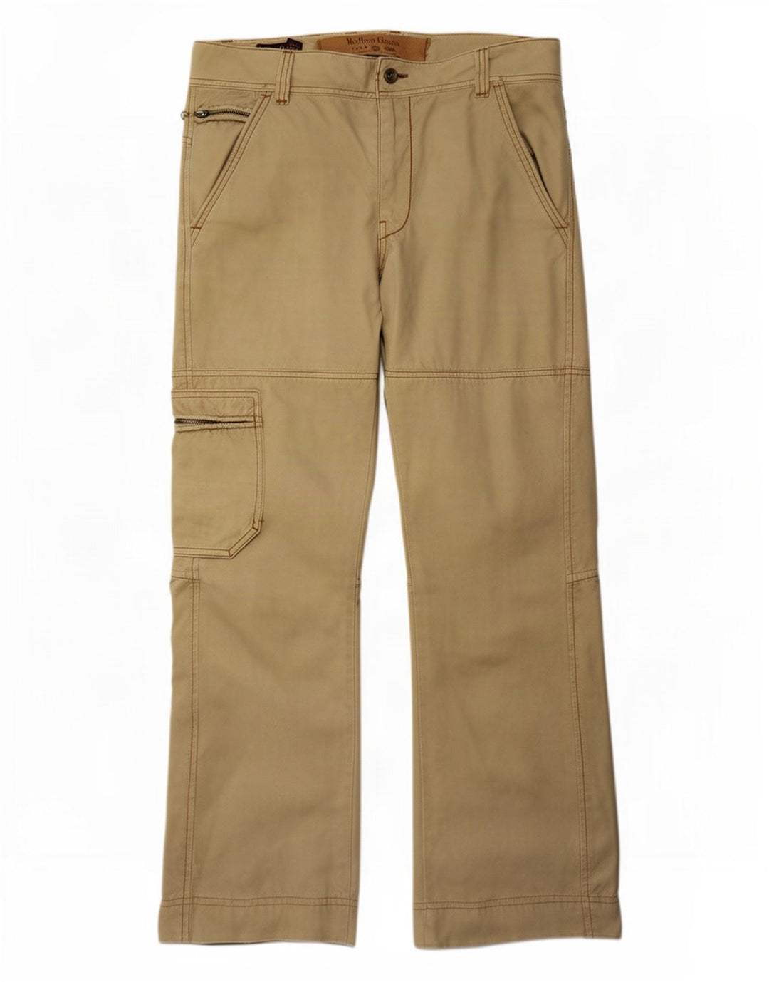 Calça cargo reta masculina Marlboro Classics W32 L34 algodão cáqui