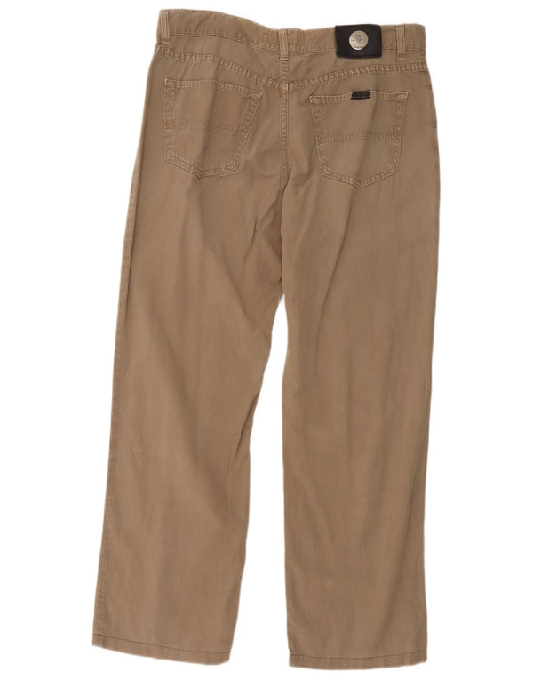 Trussardi Calça masculina reta casual W36 L29 algodão bege