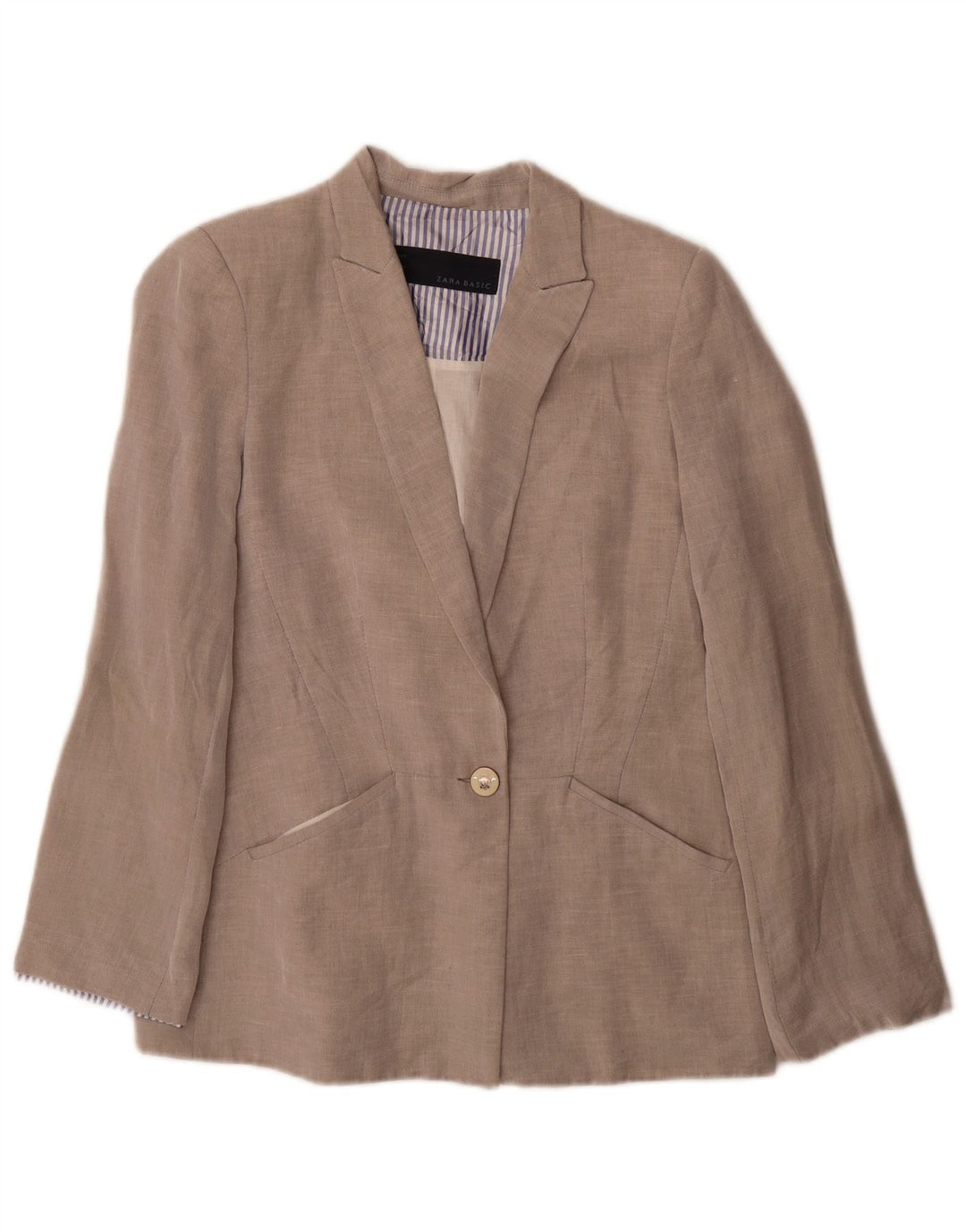 Jaqueta blazer feminina Zara com 1 botão Reino Unido 12 cinza médio