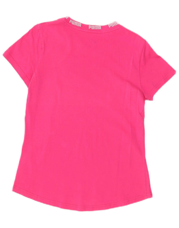Puma Camiseta Feminina Graphic Top UK 14 Médio Algodão Rosa