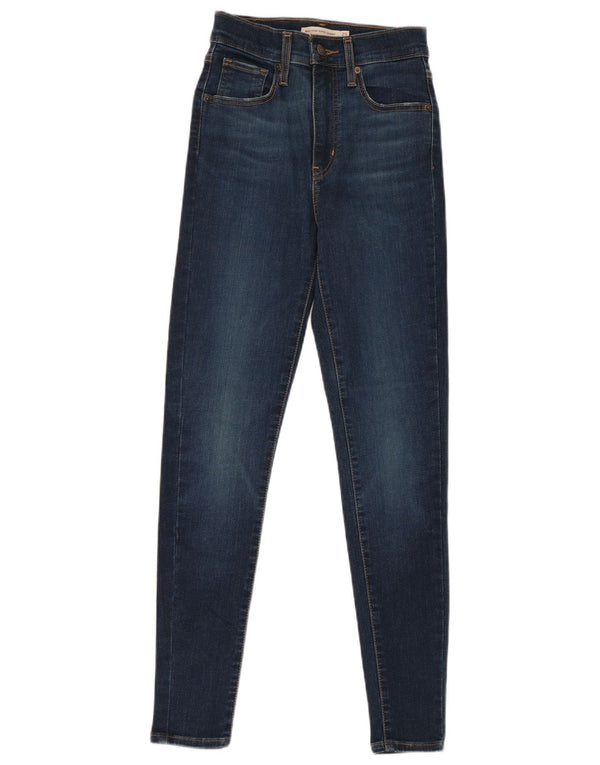 Calça jeans feminina Levi's Mile High Super Skinny W25 L28 azul marinho algodão