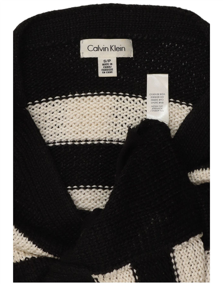 Suéter feminino CALVIN KLEIN com gola canoa e listrado preto pequeno Reino Unido 10