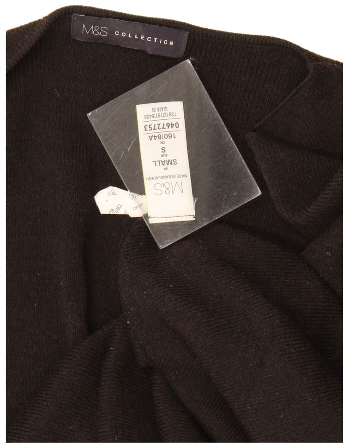 Marks & Spencer Suéter feminino Longline Open Cardigan Reino Unido 10 Pequeno Preto