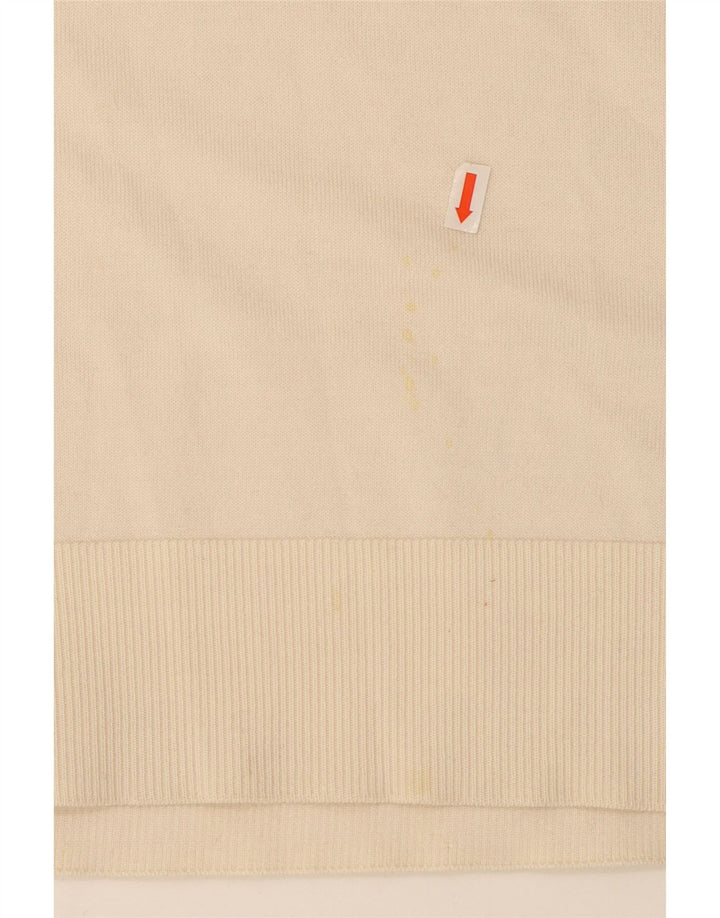 Suéter feminino Marks & Spencer com gola polo e gola polo UK 12 médio off white