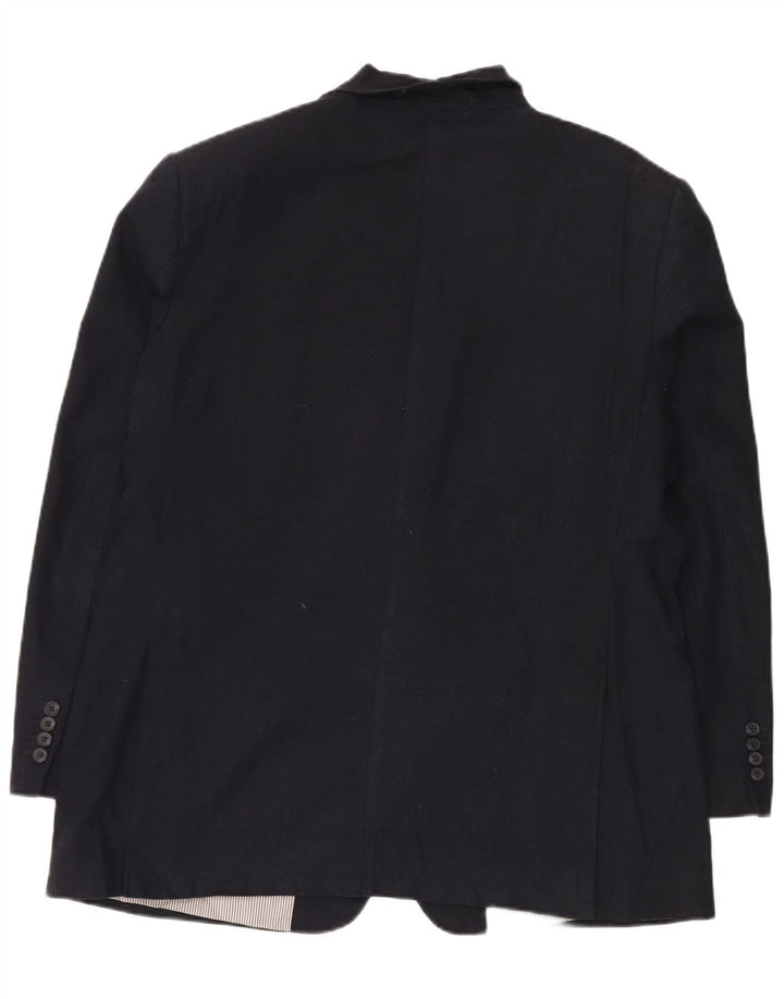 Jaqueta blazer masculina de 2 botões Marks & Spencer Reino Unido 44 XL azul marinho linho
