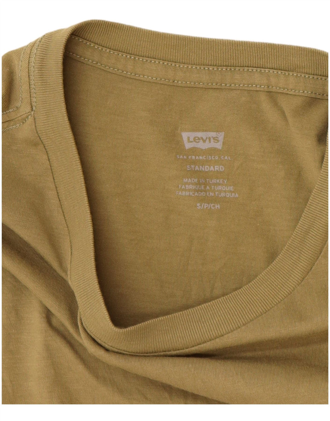 Camiseta masculina com estampa padrão LEVI'S de algodão cáqui pequeno