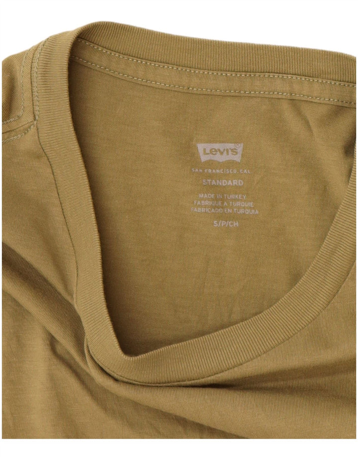 Camiseta masculina com estampa padrão LEVI'S de algodão cáqui pequeno