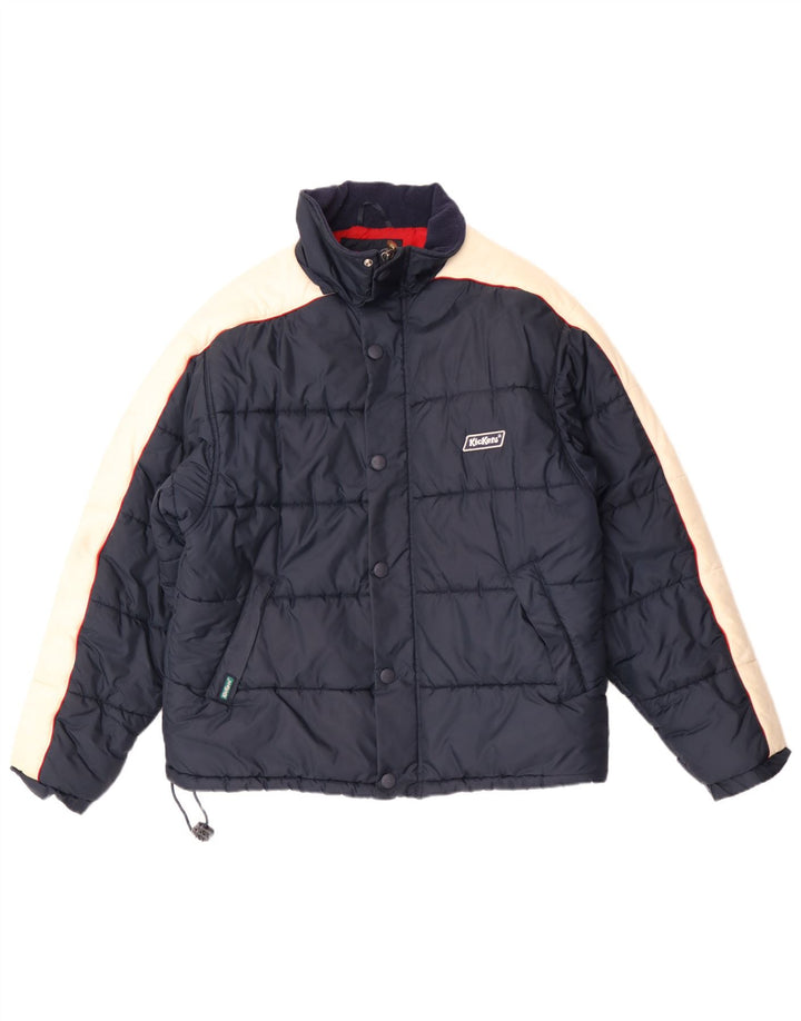 Jaqueta acolchoada masculina Kickers UK 38 médio azul marinho colorblock nylon