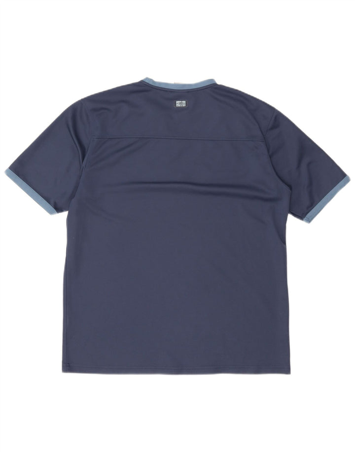 Camiseta gráfica masculina Umbro Top XL azul marinho colorblock poliéster