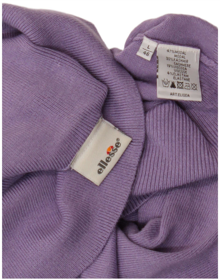 Suéter feminino ELLESSE com gola redonda IT 46 grande roxo modal