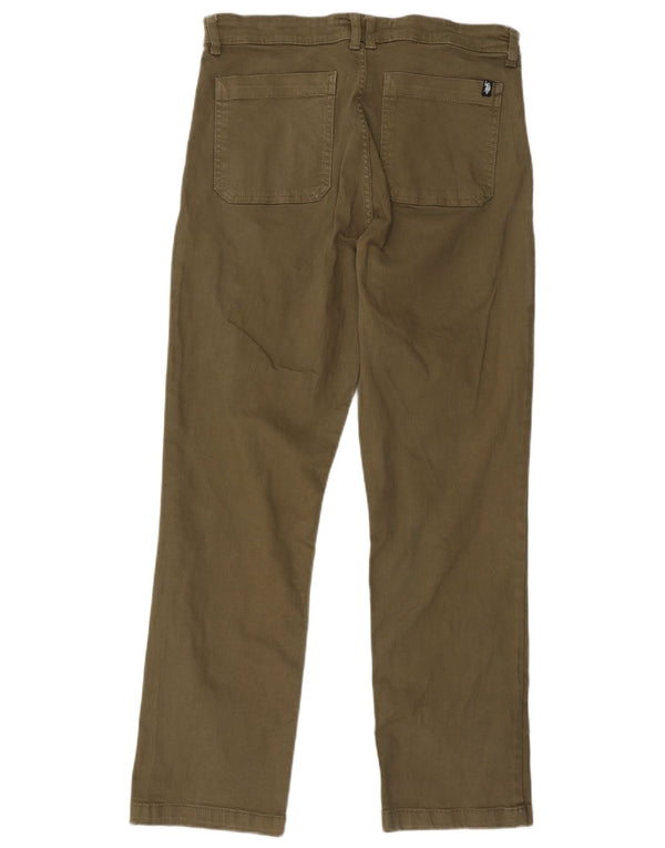 US Polo Assn. Calça Chino masculina reta e relaxada W32 L30 cáqui