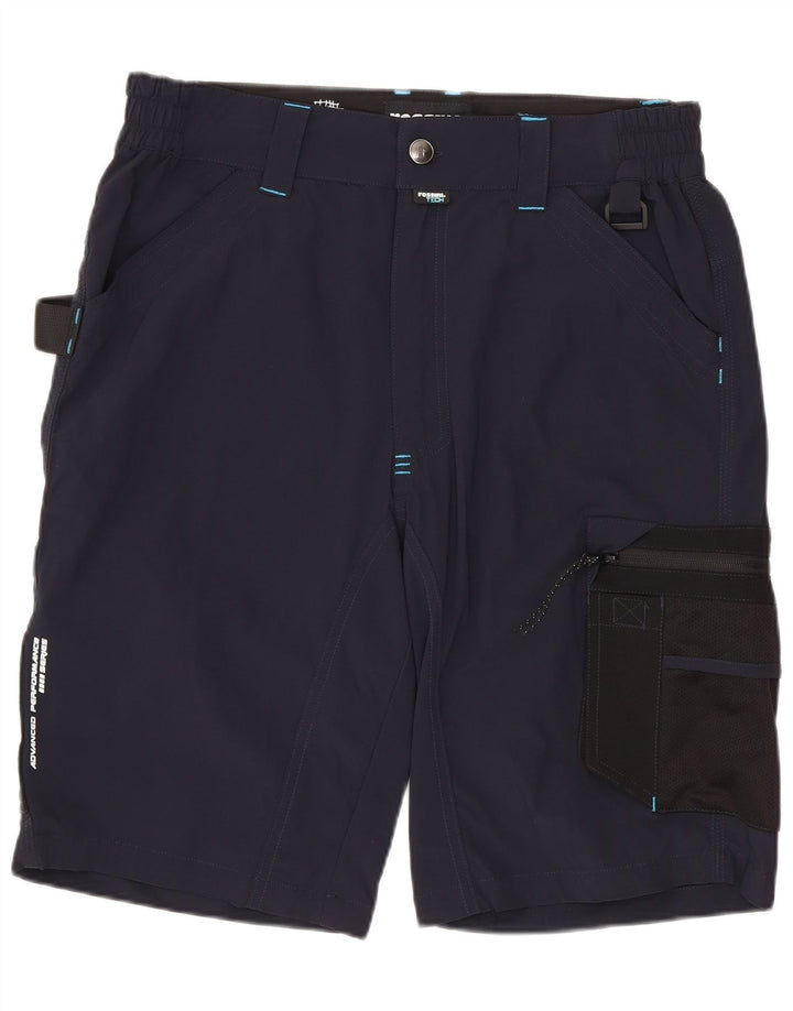 Shorts cargo masculino VINTAGE médio W30 azul marinho poliamida