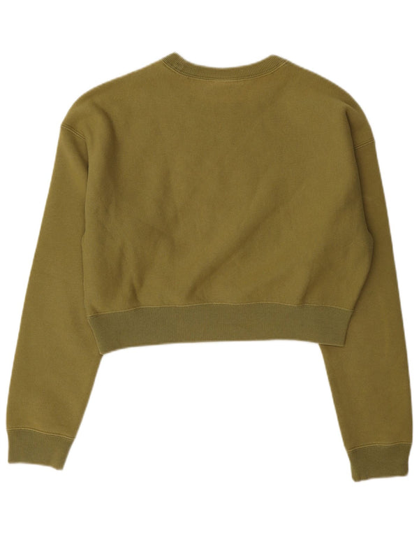 Suéter feminino Champion Crop Graphic Oversized Reino Unido 6 XS Caqui