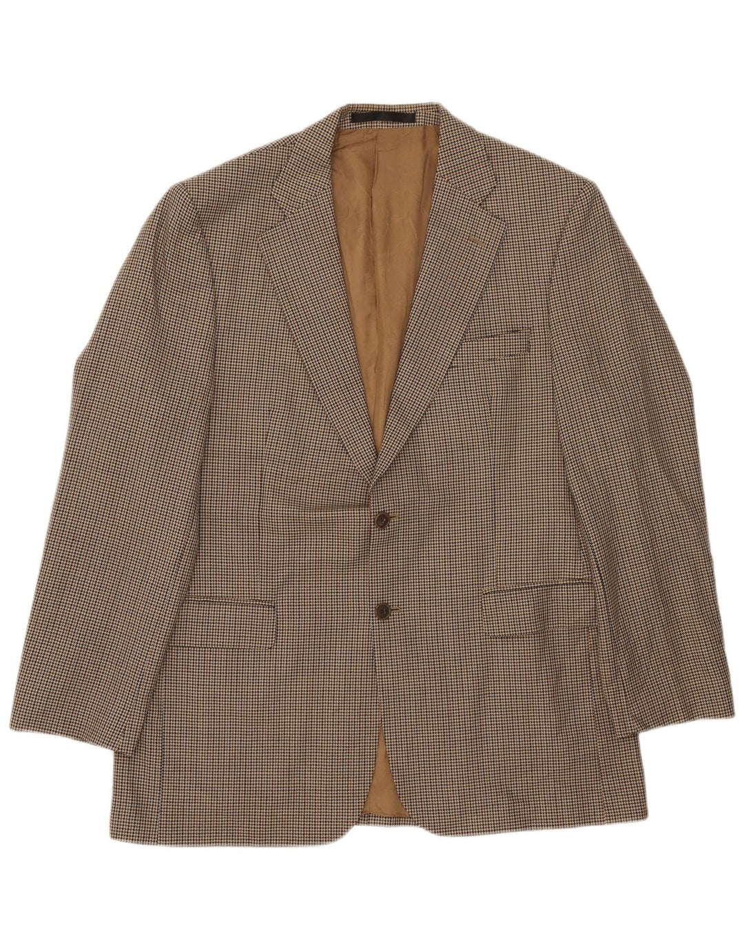 Jaqueta Blazer Longline Masculina Marks & Spencer Reino Unido 42 Grande Bege Houndstooth