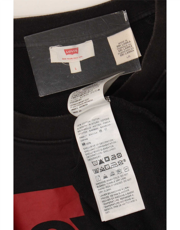 Suéter gráfico feminino Levi's UK 16 grande algodão preto