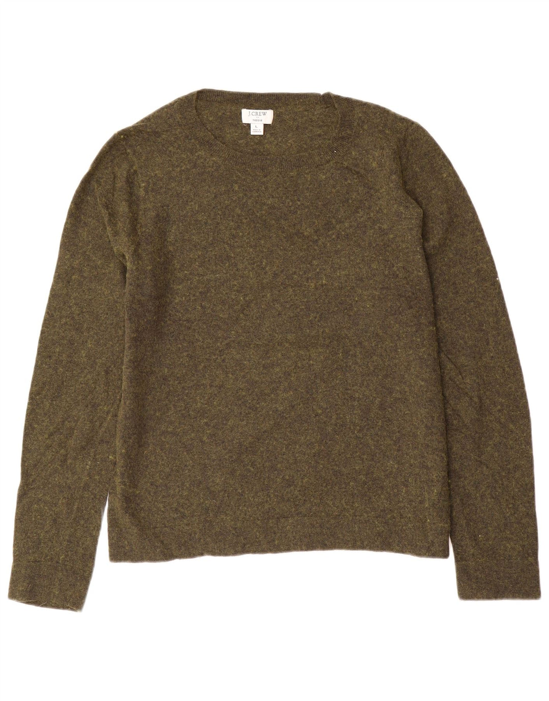 J. CREW Suéter feminino Teddie com gola canoa Reino Unido 16 grande verde manchado