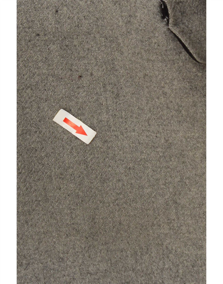 Casaco feminino Zara com peito duplo UK 14 poliéster cinza médio