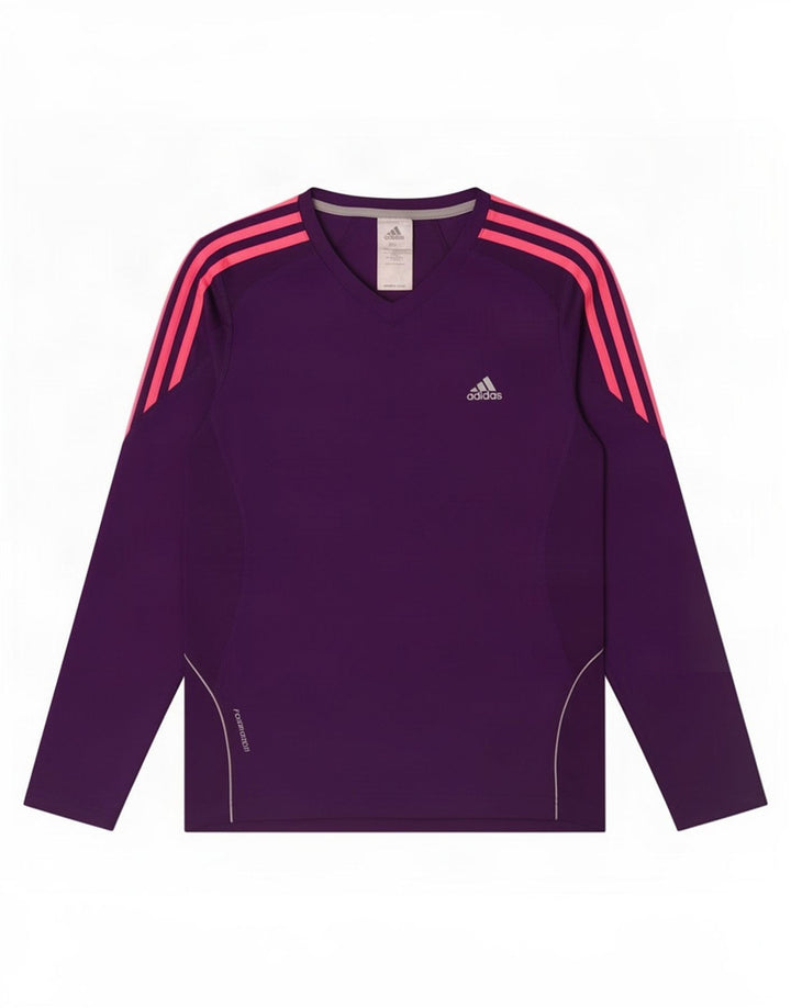 Adidas Mulher Top Manga Longa UK 12 Poliéster Roxo Médio