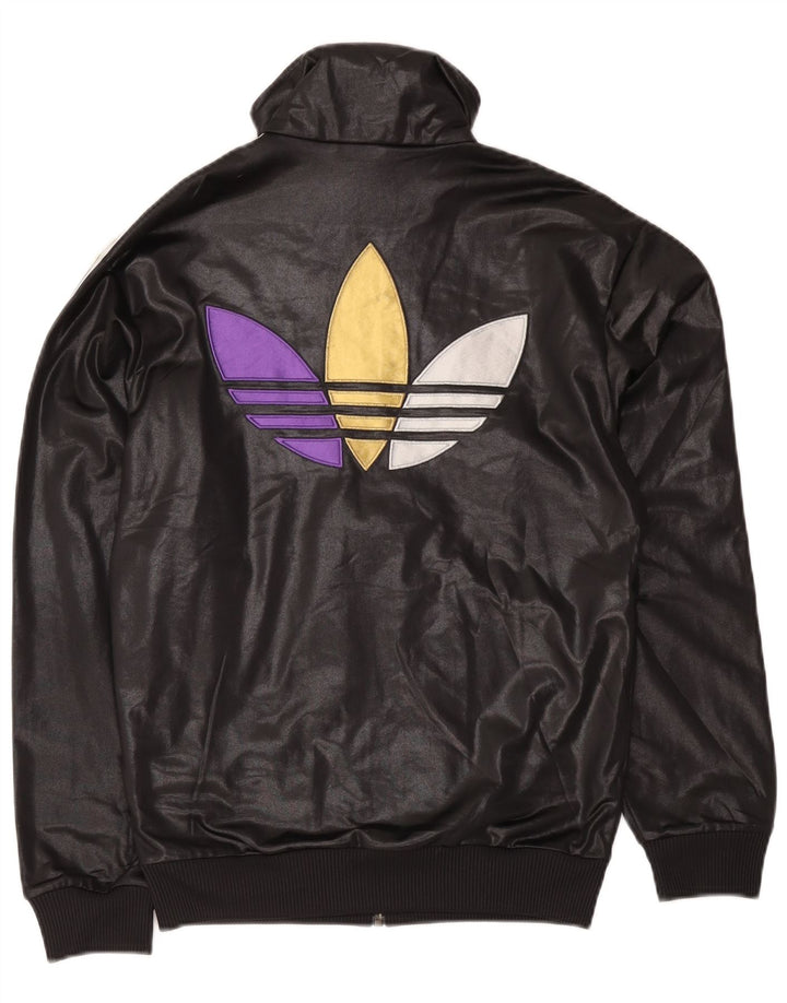Adidas Mens Graphic Tracksuit Top Jacket Pequeno Poliéster Preto
