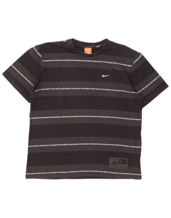 Camiseta masculina Nike Top médio preto listrado de algodão