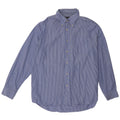Camisa masculina Dack's grande algodão listrado azul