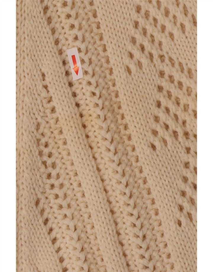 Sisley Poncho Jumper feminino tamanho único lã branca