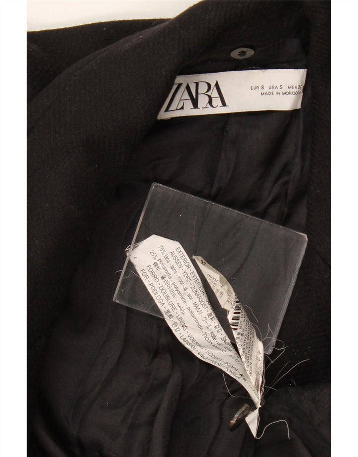 Sobretudo feminino ZARA UK 10 pequeno lã preta