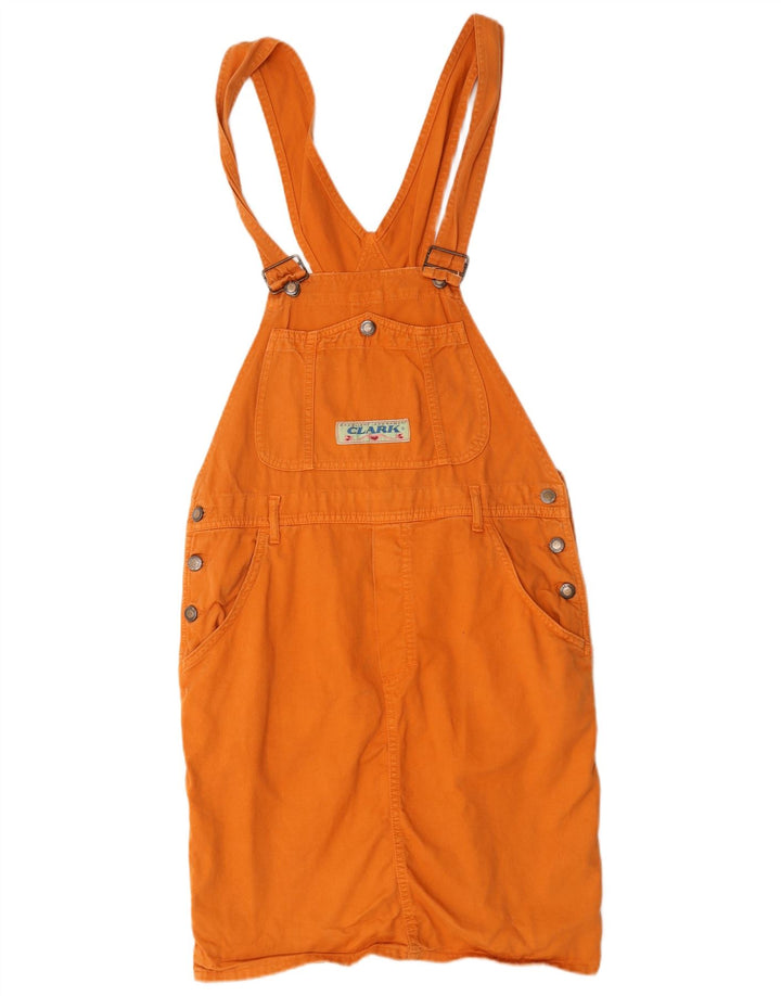 Vestido Dungaree feminino CLARK Reino Unido 14 algodão laranja médio