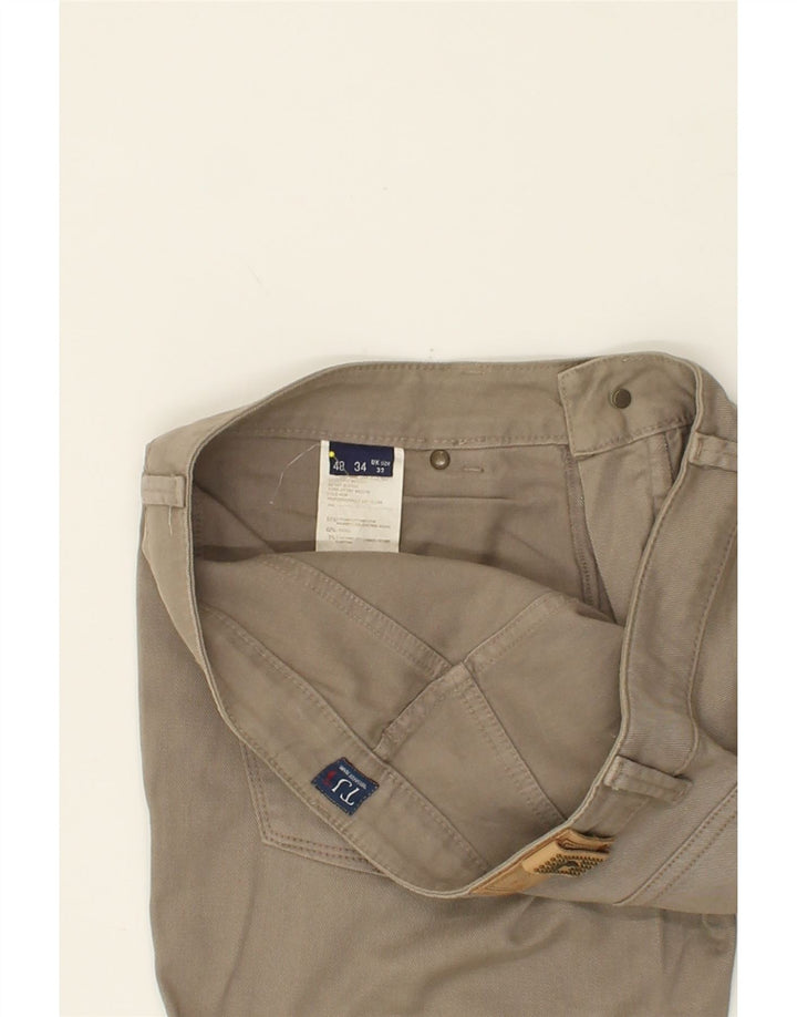 TRUSSARDI Womens Straight Casual Trousers W32 L32 Beige Cotton Vintage Trussardi and Second-Hand Trussardi from Messina Hembry 