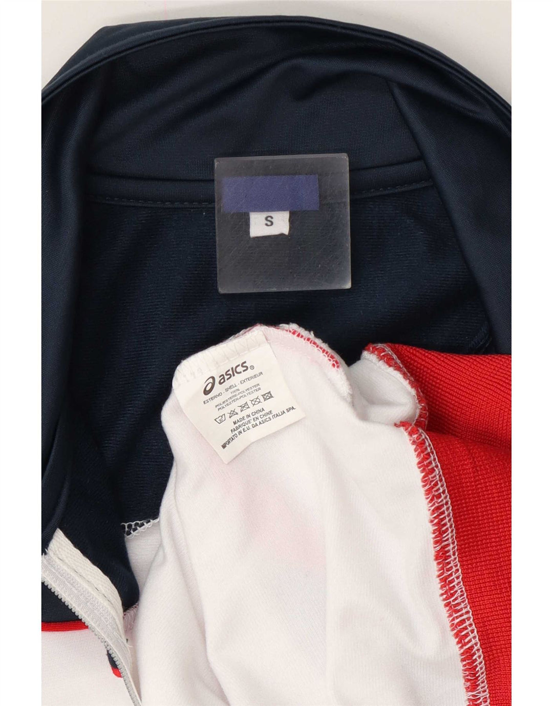 Asics Mens Tracksuit Top Jacket Pequeno Branco Colourblock Poliéster