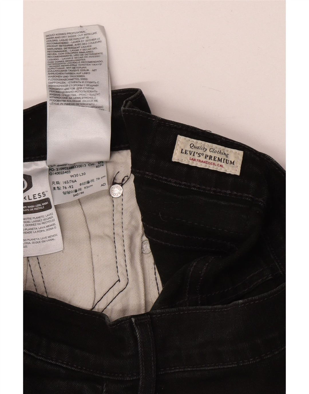 Levi's Mens Slim Jeans W30 L30 Algodão Preto