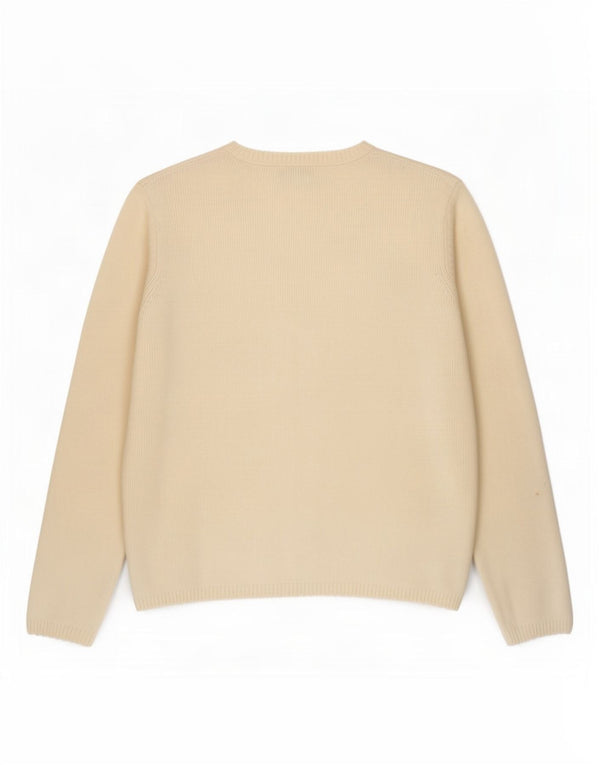 Suéter cardigã feminino Marks & Spencer Reino Unido 12 algodão bege médio