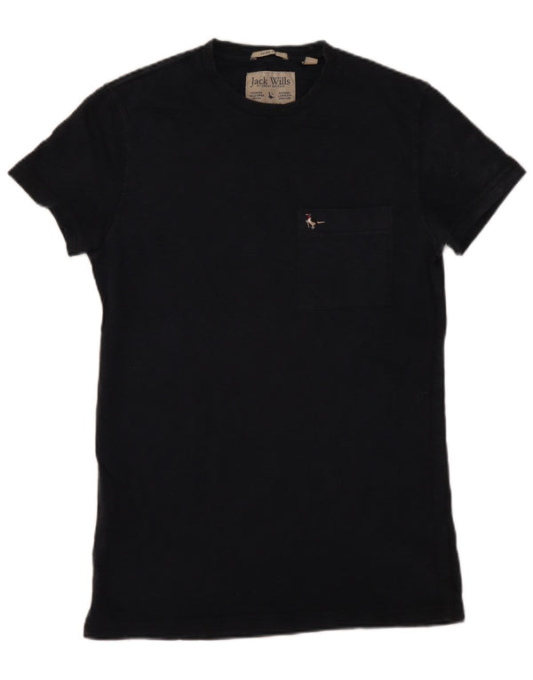 Camiseta masculina JACK WILLS Slim Fit XS azul marinho algodão