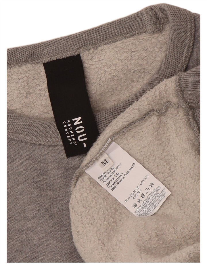 NOUMENO CONCEPT Suéter gráfico masculino de algodão cinza médio