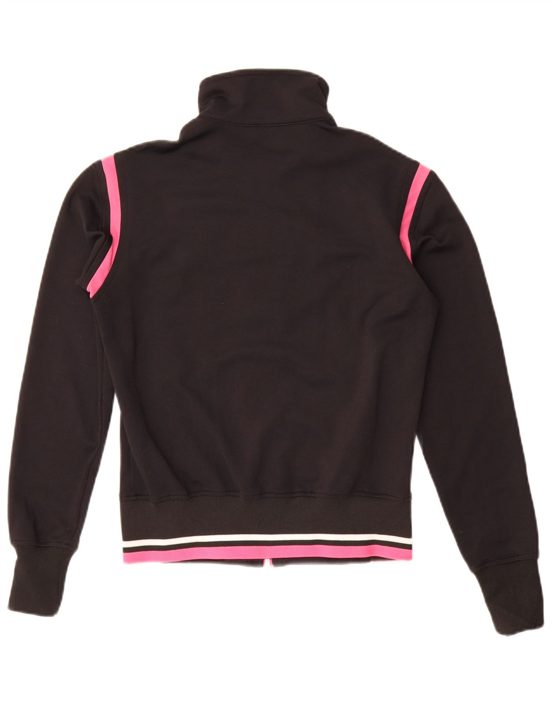 Asics Womens Tracksuit Top Jacket UK 10 Pequeno Preto Colorblock