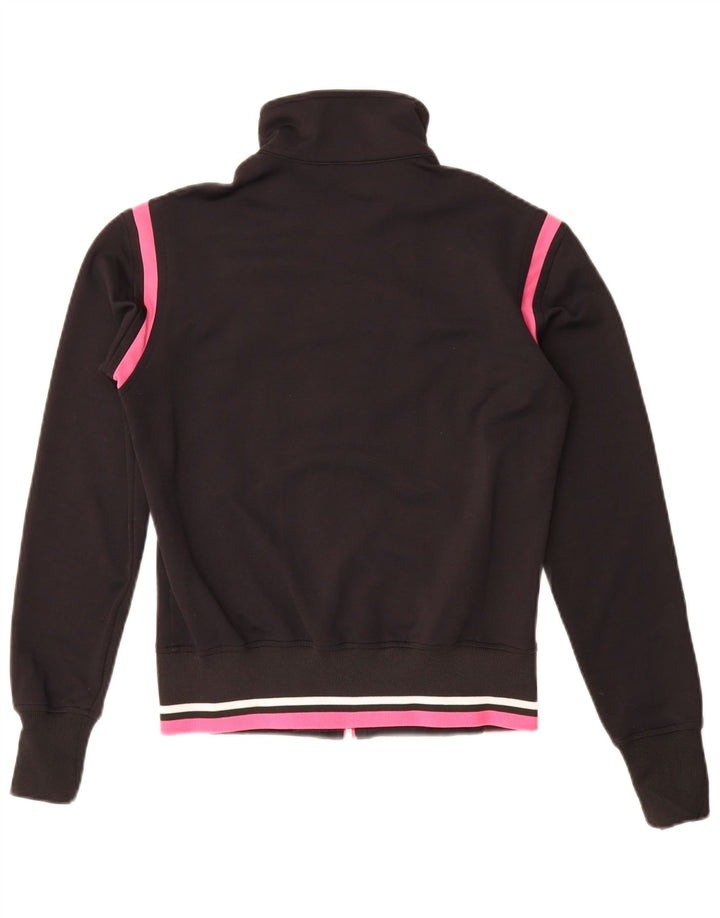 Asics Womens Tracksuit Top Jacket UK 10 Pequeno Preto Colorblock