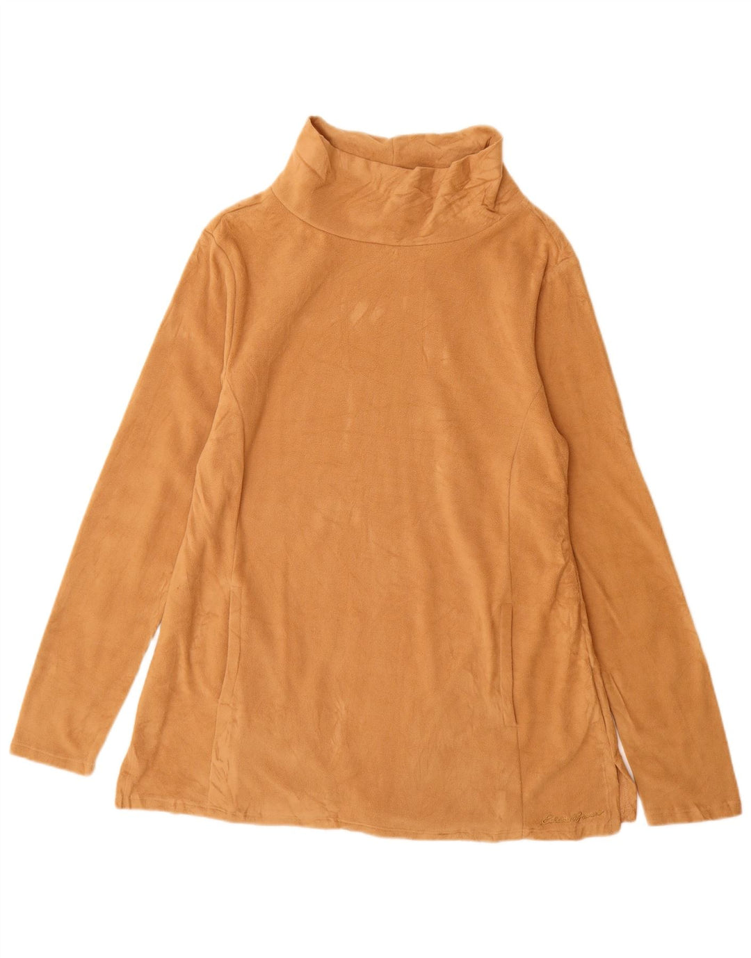 Jumper de lã com palangre feminino Eddie Bauer Reino Unido 14 poliéster marrom médio