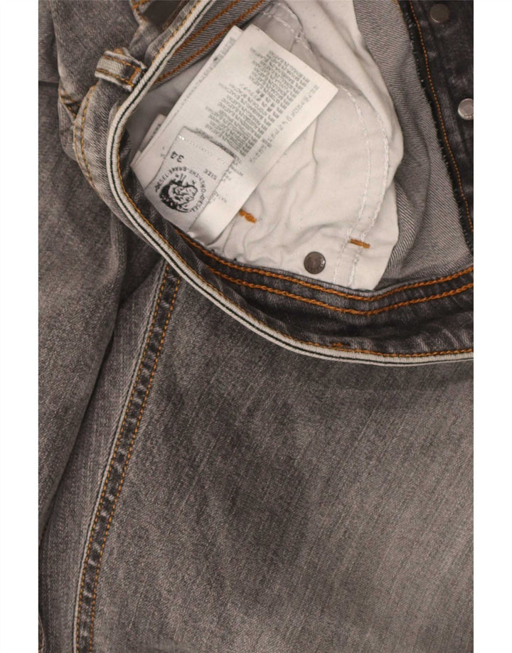 Diesel Mens Slim Jeans W34 L30 Cinza Algodão
