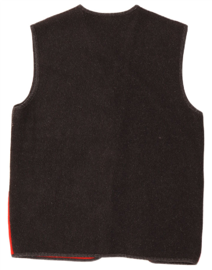 Fancy Fully Womens Graphic Gilet UK 14 Lã Colourblock Cinza Médio