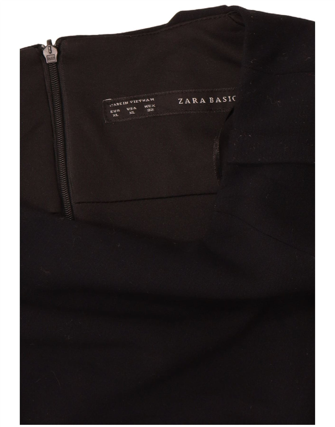 Vestido bodycon feminino Zara UK 18 XL preto poliéster