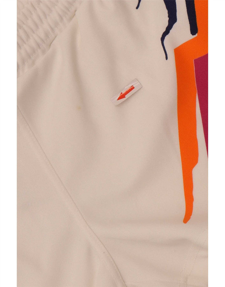 Lotto Womens Sport Shorts UK 12 Médio Branco Geométrico